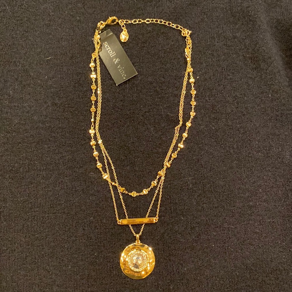 Scroll & Vine convertible multi layer necklace